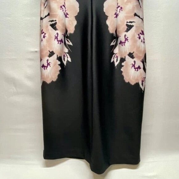 Calvin Klein Dress Women's Sleeveless Sheath Style Size 12 Pink Black Floral GUC - Picture 5 of 11